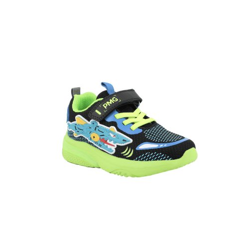 24-es Primigi Led-es kisfiú sportcipő, cápás, fekete/lime 