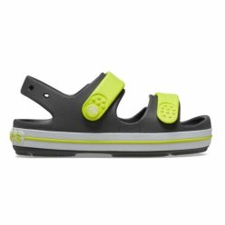   C4 Crocs kisfiú szandál, Crocband Cruiser - tépőzáras, szürke/zöld
