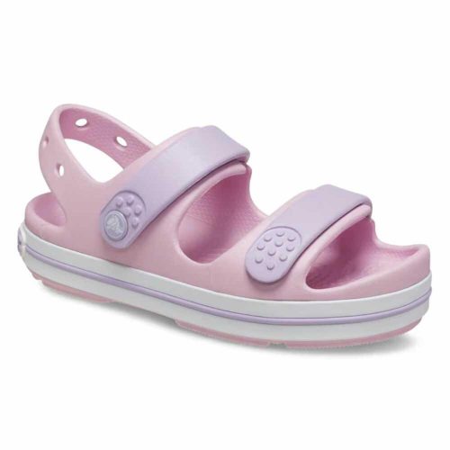 C10-es Crocs kislány szandál, Crocband Cruiser - tépőzáras, Balerina pink 27/28