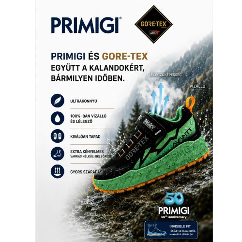 30-as Primigi fiú Gore-Tex vízálló magasszárú sportcipő- sötétkék/narancssárga