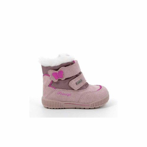 PRIMIGI GORE-TEX vízálló csillámos, pillangós bundás bakancs, rózsaszín