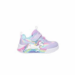   24-es Skechers villogó lány sportcipő -Unicorn Chaser, unicornisos, halvány lila