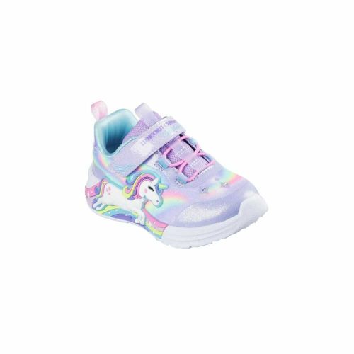 24-es Skechers villogó lány sportcipő -Unicorn Chaser, unicornisos, halvány lila