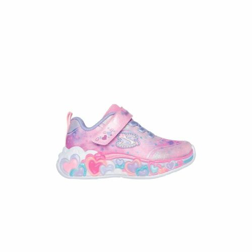 24-es Skechers villogó lány sportcipő - Eternal Heart Lights, szívecskés, rózsaszín 