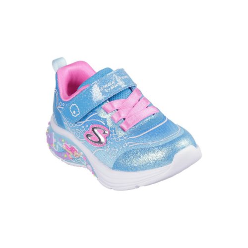 23-as Skechers lány sportcipő - My Dreamers, világítós sellő mintás, kék 