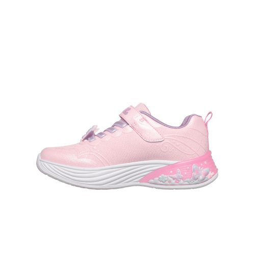27,5-es Skechers villogós lány sportcipő - pillangós, rózsaszín