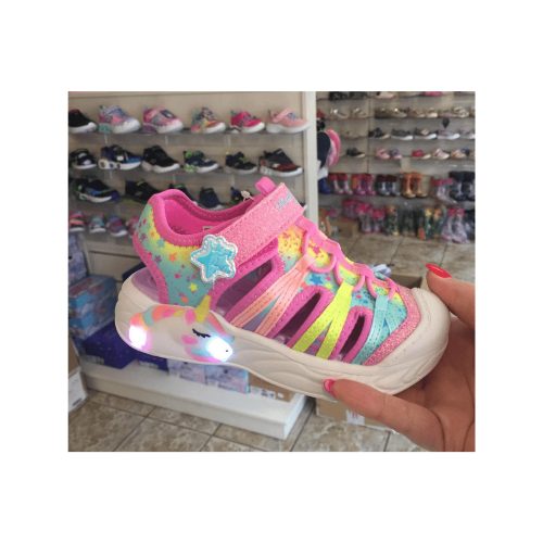 Skechers Unicorn Dreams Explorer, unicornis kislány zárt orrú szandál-rózsaszín