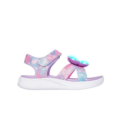 28-as Skechers villogó lány szandál, pillangós, lila/multicolor