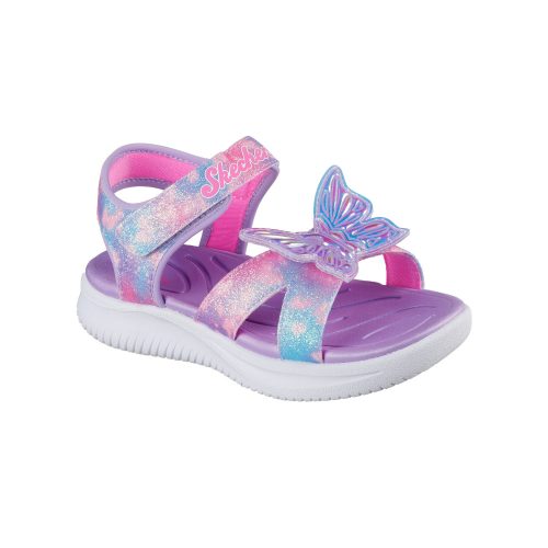 28-as Skechers villogó lány szandál, pillangós, lila/multicolor