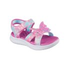 30-as Skechers villogó lány szandál, pillangós, rózsaszín/multicolor