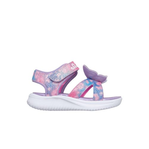 25-ös Skechers villogó lány szandál, pillangós, lila/multicolor