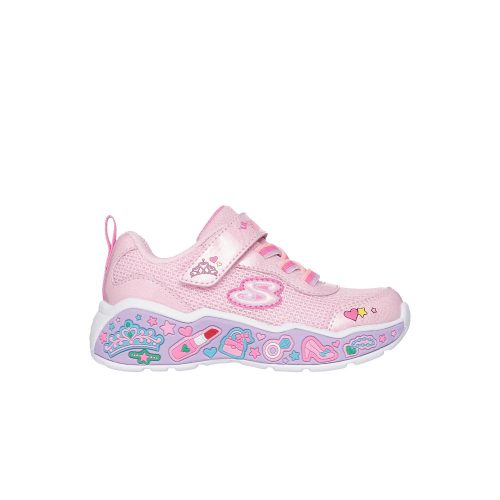24-es Skechers lány sportcipő - csajos mintával, rózsaszín