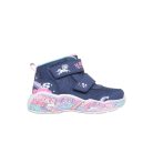 22-es Skechers lány átmeneti bélelt bokacipő, Play Scene, unikornisos, sötétkék