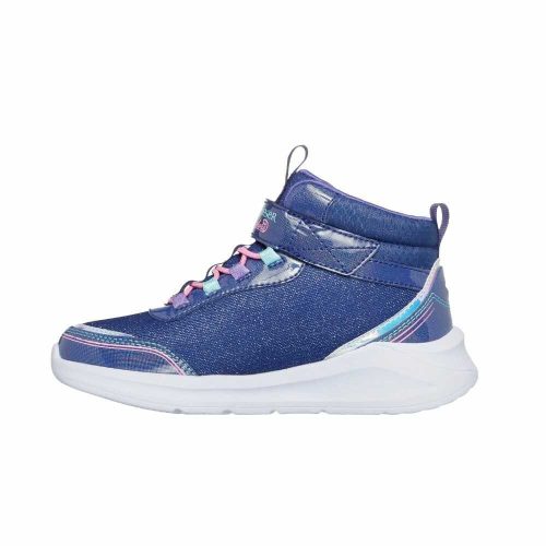 27,5-es Skechers villogó magasszárú cipő, unikornisos, Jumping Magic, sötétkék/multicolor