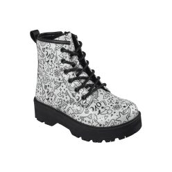   29-es Skechers lány átmeneti bokacsizma, Gravlen HI – Doodle Down, fekete/fehér 