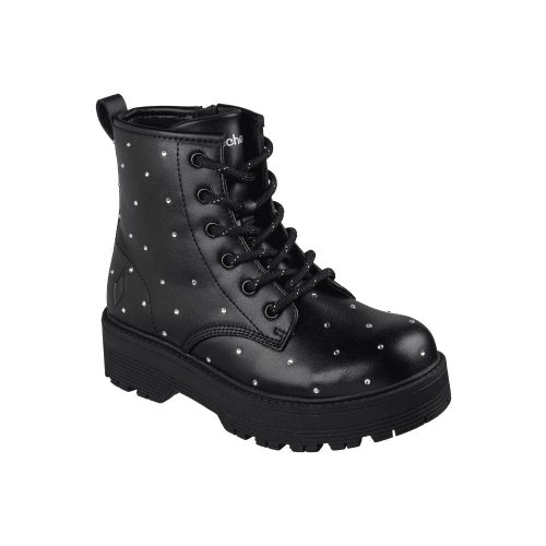 33-as Skechers lány átmeneti bokacsizma, Gravlen HI – Jewels Strut, fekete 