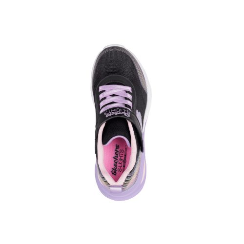 27-es Skechers villogós lány sportcipő, szivárványos színekkel, fekete