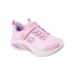   27,5-es Skechers villogós lány sportcipő, szivárványos színekkel, rózsaszín