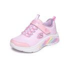 28,5-es Skechers villogós lány sportcipő, szivárványos színekkel, rózsaszín