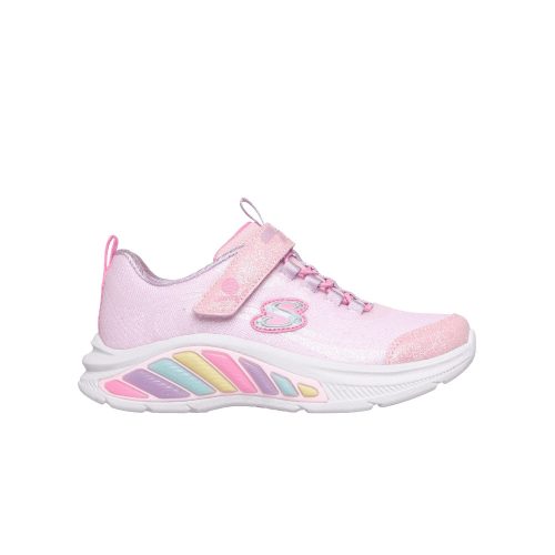 30-as Skechers villogós lány sportcipő, szivárványos színekkel, rózsaszín
