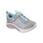 28-as Skechers villogós lány sportcipő, szivárványos színekkel, ezüst