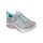 30-as Skechers villogós lány sportcipő, szivárványos színekkel, ezüst