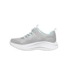 30-as Skechers villogós lány sportcipő, szivárványos színekkel, ezüst