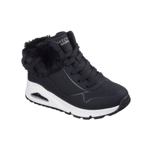 36-os Skechers lány vízálló bokacsizma, Waterproof: UNO Gen1 - Comfurt Kicks, fekete 