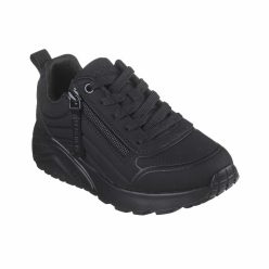   35-ös Skechers lány/női sportcipő, Uno Lite - fekete, cipzáros