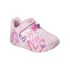 31-es Skechers lány Uno Lite sportcipő, szívecskés, rózsaszín