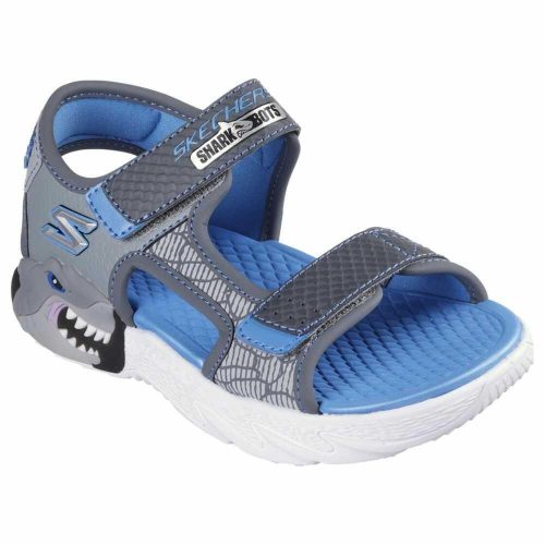 30-as Skechers cápás villogó fiú szandál S-Lights: Creature-Splash - szürke/kék