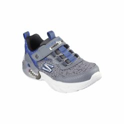   27,5-es Skechers fiú villogó sportcipő, cápás - S-Lights: Creature-Lights, Szürke/Kék