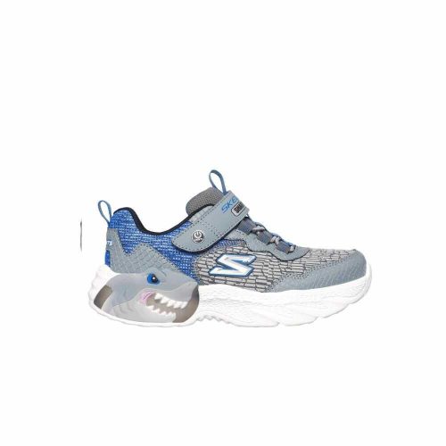 27,5-es Skechers fiú villogó sportcipő, cápás - S-Lights: Creature-Lights, Szürke/Kék