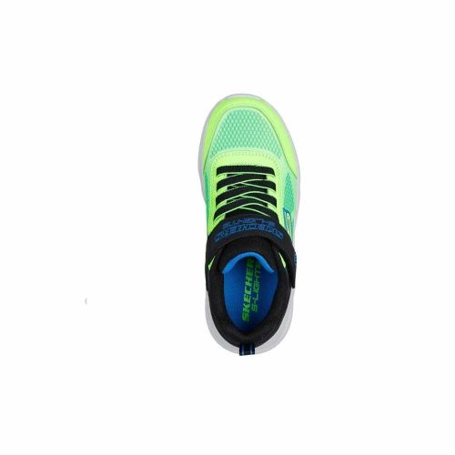 35,5-es Skechers fiú villogó sportcipő - Meteor-Lights - Krendox, lime zöld/fekete
