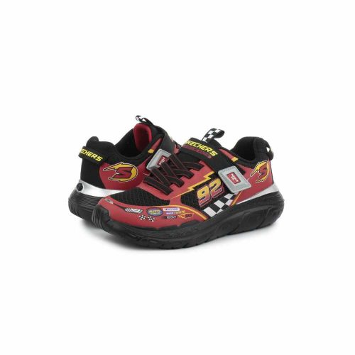 27,5-es Skechers fiú versenyautós sportcipő - Skech Tracks - fekete/piros