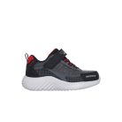 24-es Skechers fiú vízálló sportcipő- Waterproof: Bounder - Venture Squad, fekete/szürke 