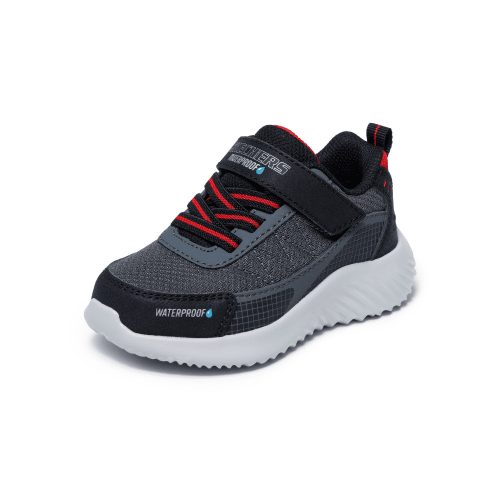 24-es Skechers fiú vízálló sportcipő- Waterproof: Bounder - Venture Squad, fekete/szürke 