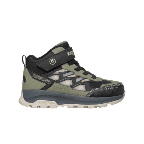 27,5-es Skechers Kisfiú Vízálló Világító Bakancs, olívazöld 