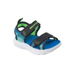 23-as Skechers fiú szandál, kék/fekete/lme 