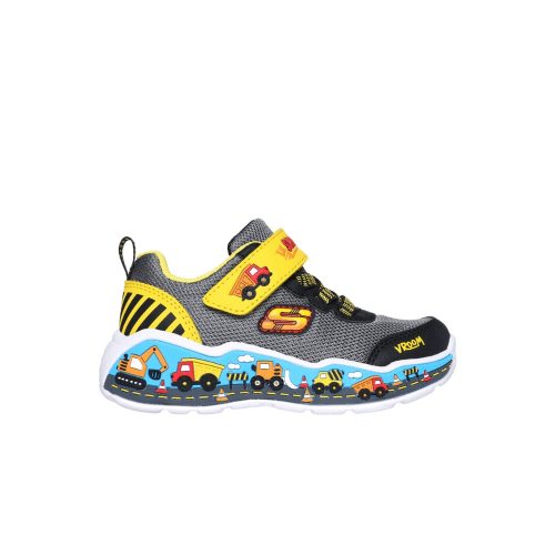 22-es Skechers fiú sportcipő - munkagépes, fekete/sárga