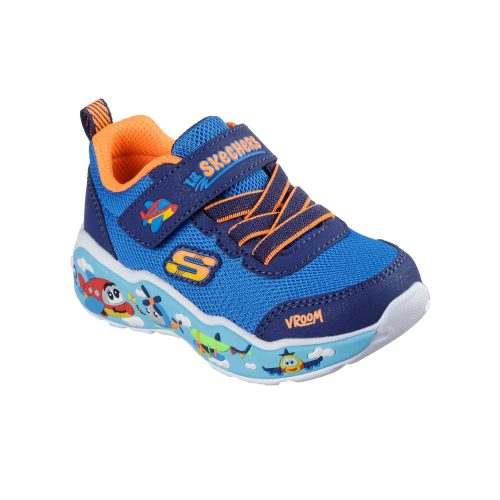 26-os Skechers fiú sportcipő - repcsis mintával, kék 