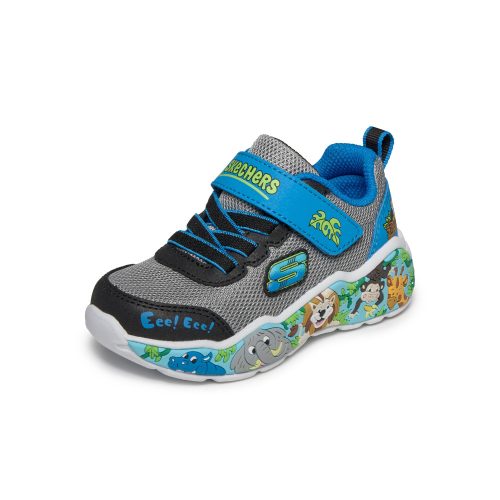 25-ös Skechers fiú sportcipő - állatos mintával, szürke