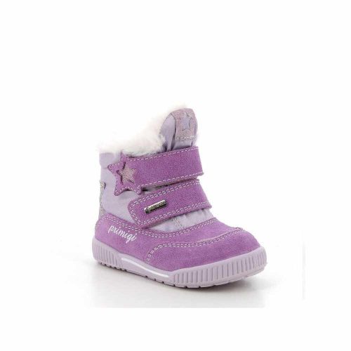 20-as PRIMIGI GORE-TEX vízálló lány bundás bakancs, csillagos, lila