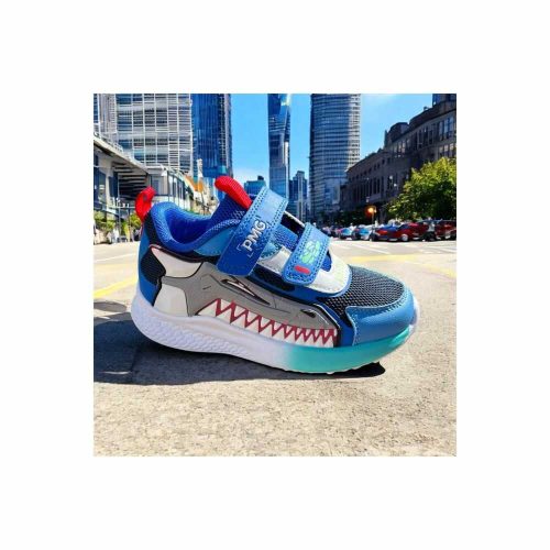 32-es Primigi Led-es sportcipő, cápás, kék 