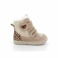   27-es Primigi Gore-tex vízálló lány téli cipő, leopárdmintás-szívecskés, bézs 