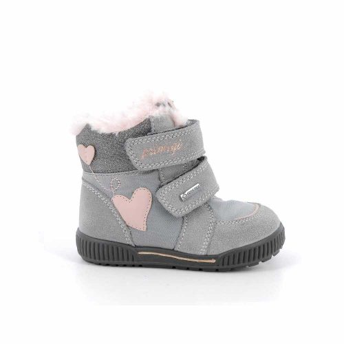 24-es Primigi Gore-tex vízálló lány téli cipő, szívecskés, szürke 