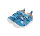 30-as D.D.Step Kisfiú Barefoot Szobacipő / Vászoncipő, focilabdás, kék 