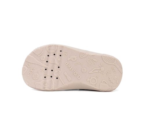 21-es D.D.Step Kisfiú Barefoot Szobacipő / Vászoncipő, mintás, kék
