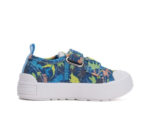 31-es D.D.Step Kisfiú vászoncipő, dinós, kék