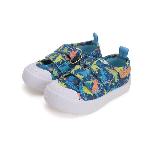 21-es D.D.Step Kisfiú vászoncipő, dinós, kék